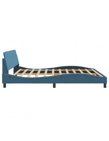 Giroletto con Testiera Blu 200x200 cm in Velluto