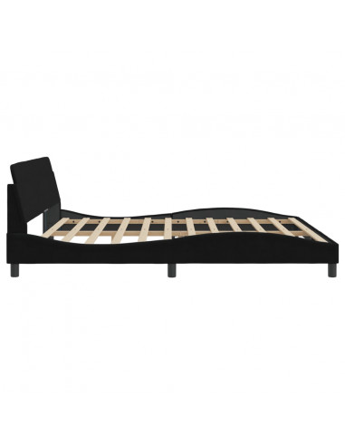 Giroletto con Testiera Nero 200x200 cm in Velluto