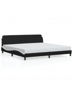 Giroletto con Testiera Bianco e Nero 200x200 cm in Similpelle 2