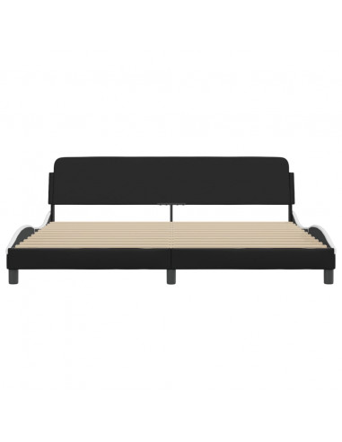 Giroletto con Testiera Bianco e Nero 200x200 cm in Similpelle