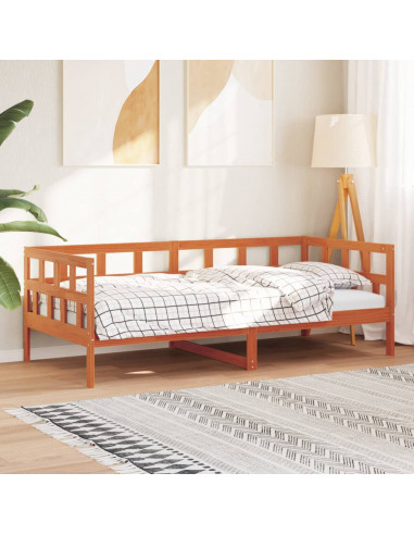 Dormeuse Marrone Cera 80x200 cm in Legno Massello di Pino