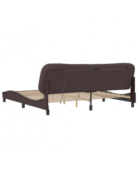 Giroletto con Luci LED Marrone Scuro 200x200 cm in Tessuto
