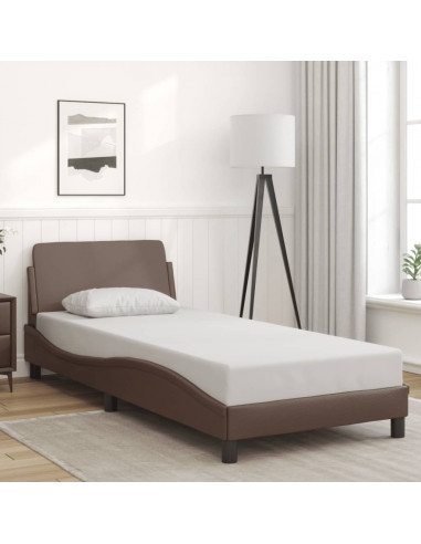 Giroletto con Testiera Marrone 90x190 cm in Similpelle