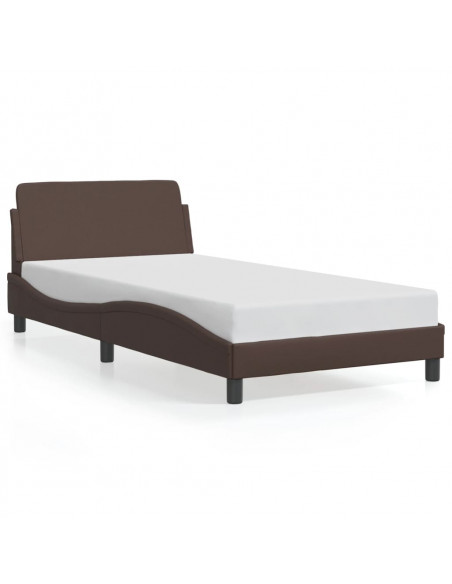 Giroletto con Testiera Marrone 100x200 cm in Similpelle