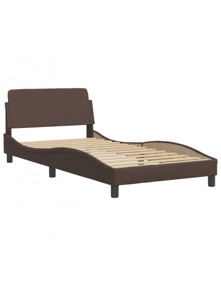 Giroletto con Testiera Marrone 100x200 cm in Similpelle