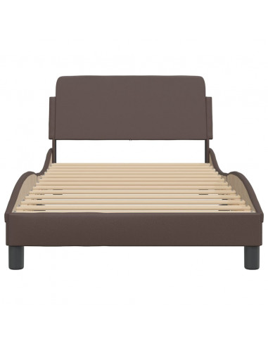 Giroletto con Testiera Marrone 100x200 cm in Similpelle