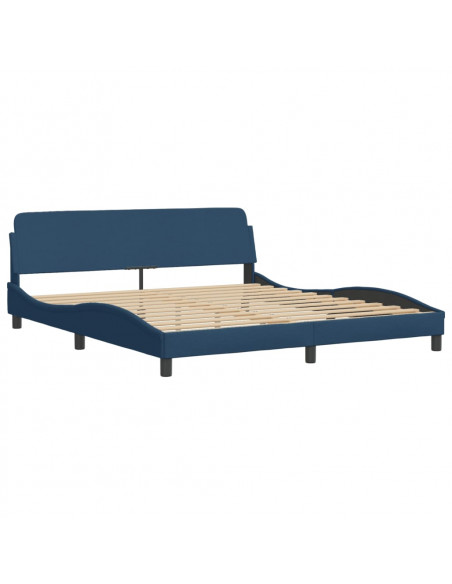 Giroletto con Testiera Blu 180x200 cm in Tessuto