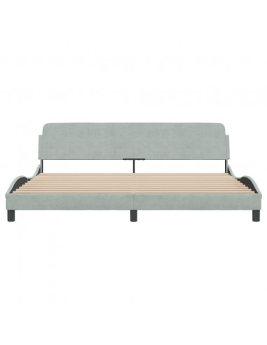 Giroletto con Testiera Grigio Chiaro 200x200 cm in Velluto