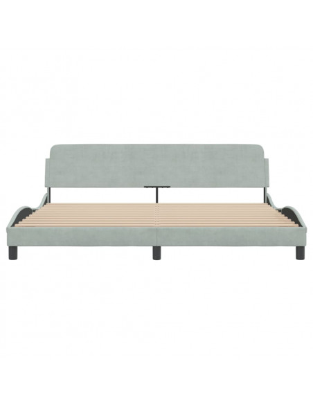 Giroletto con Testiera Grigio Chiaro 200x200 cm in Velluto