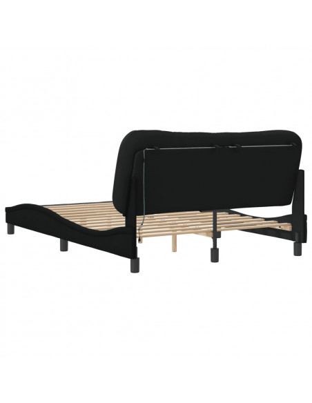 Giroletto con Luci LED Nero 140x200 cm in Tessuto