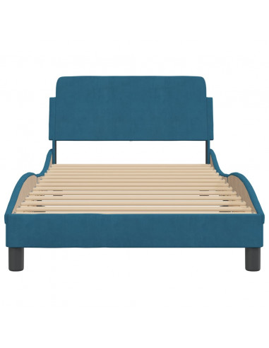 Giroletto con Testiera Blu 100x200 cm in Velluto