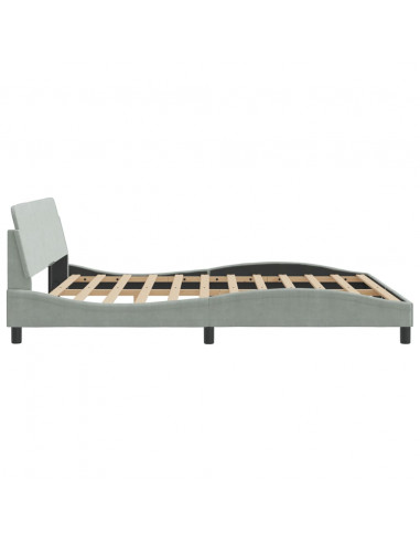 Giroletto con Testiera Grigio Chiaro 180x200 cm in Velluto