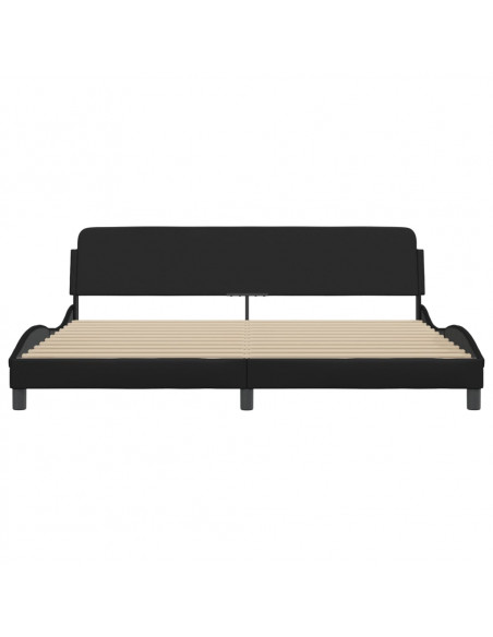 Giroletto con Testiera Nero 200x200 cm in Similpelle