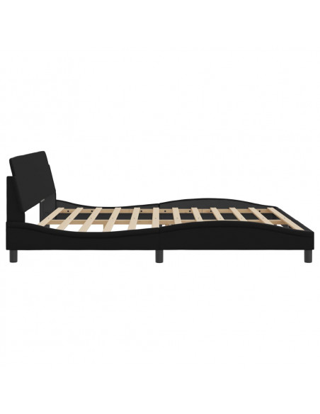 Giroletto con Testiera Nero 200x200 cm in Similpelle