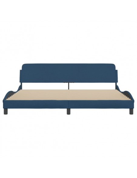 Giroletto con Testiera Blu 200x200 cm in Tessuto