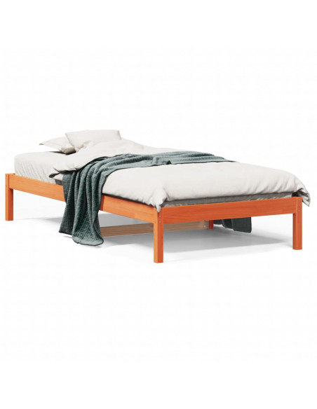 Dormeuse Marrone Cera 90x200 cm in Legno Massello di Pino