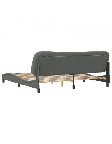 Giroletto con Luci LED Grigio Scuro 200x200 cm in Tessuto