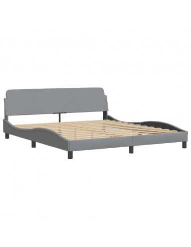 Giroletto con Luci LED Grigio Chiaro 180x200 cm in Tessuto