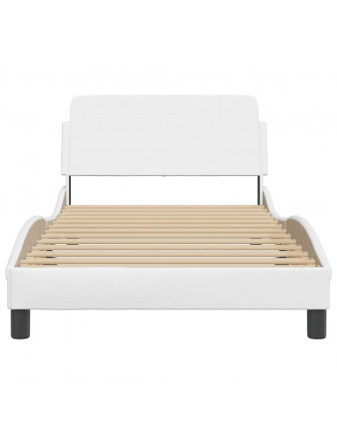 Giroletto con Testiera Bianco 100x200 cm in Similpelle