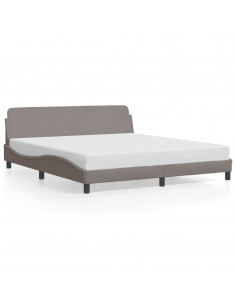 Giroletto con Testiera Grigio Tortora 180x200 cm in Tessuto 2