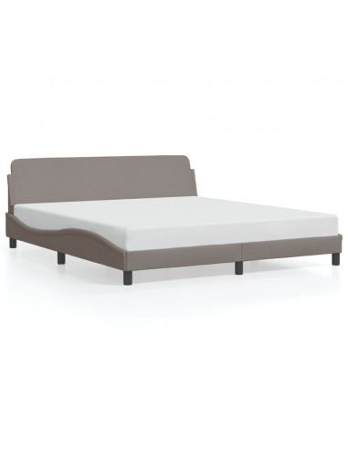 Giroletto con Testiera Grigio Tortora 180x200 cm in Tessuto