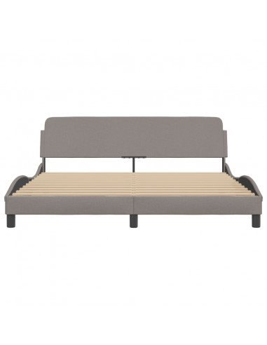 Giroletto con Testiera Grigio Tortora 180x200 cm in Tessuto