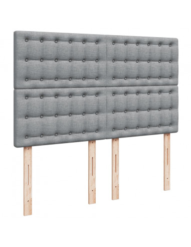 Giroletto a Molle con Materasso Grigio Chiaro 160x200cm Tessuto