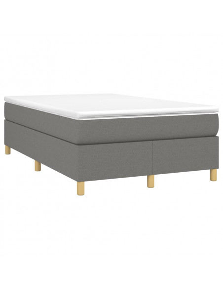 Giroletto a Molle con Materasso Grigio Scuro 120x190cm Tessuto