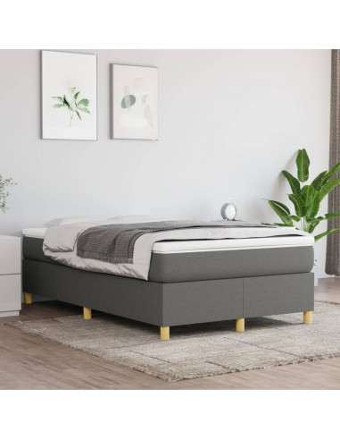 Giroletto a Molle con Materasso Grigio Scuro 120x190cm Tessuto