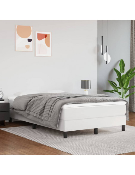 Giroletto a Molle con Materasso Bianco 120x190 cm in Similpelle