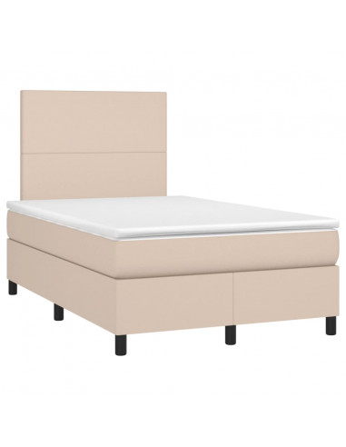 Giroletto Molle Materasso e LED Cappuccino 120x190cm Similpelle