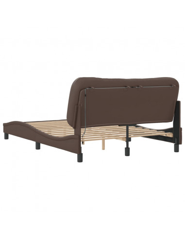 Giroletto con Luci LED Marrone 120x200 cm in Similpelle