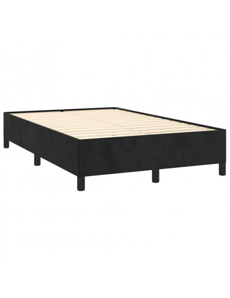 Giroletto a Molle con Materasso Nero 120x190 cm in Velluto