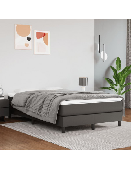 Giroletto a Molle con Materasso Grigio 120x190 cm in Similpelle
