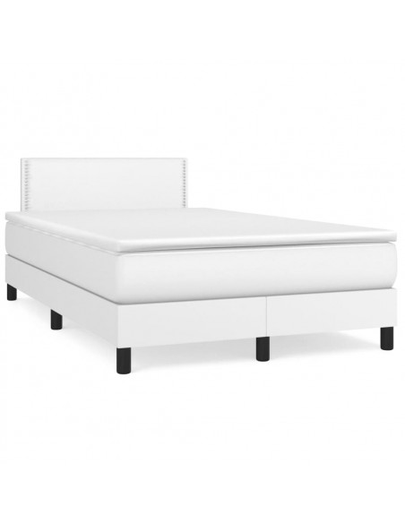 Giroletto Molle con Materasso e LED Bianco 120x190cm Similpelle