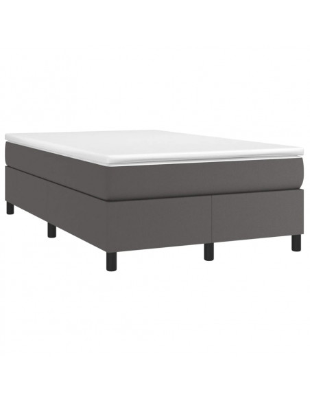 Giroletto a Molle con Materasso Grigio 120x190 cm in Similpelle