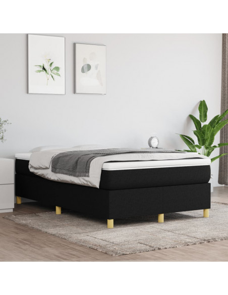 Giroletto a Molle con Materasso Nero 120x190 cm in Tessuto