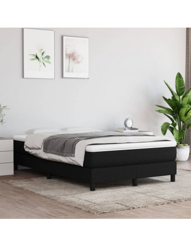 Giroletto a Molle con Materasso Nero 120x190 cm in Tessuto