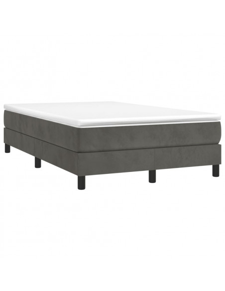 Giroletto a Molle con Materasso Grigio Scuro 120x190 cm Velluto