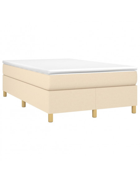 Giroletto a Molle con Materasso Crema 120x190 cm in Tessuto