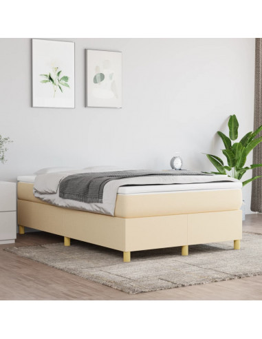 Giroletto a Molle con Materasso Crema 120x190 cm in Tessuto
