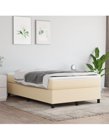 Giroletto a Molle con Materasso Crema 120x190 cm in Tessuto