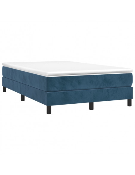 Giroletto a Molle con Materasso Blu Scuro 120x190 cm in Velluto