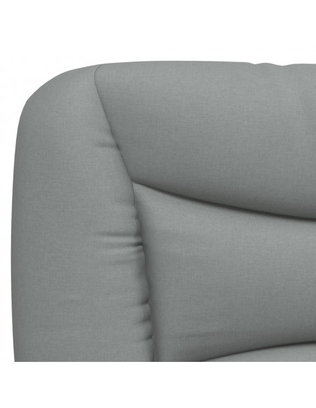 Giroletto con Testiera Grigio Chiaro 90x190 cm in Tessuto