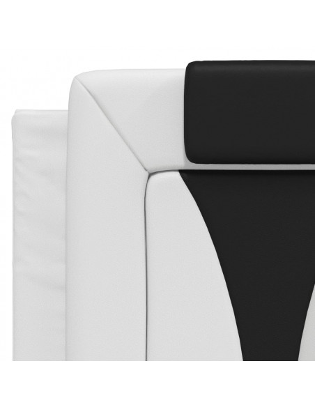 Letto con Materasso Nero e Bianco 120x200 cm in Similpelle