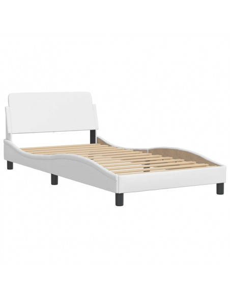 Letto con Materasso Bianco 100x200 cm in Similpelle