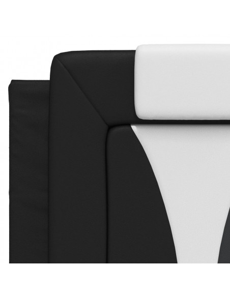 Letto con Materasso Nero e Bianco 120x200 cm in Similpelle