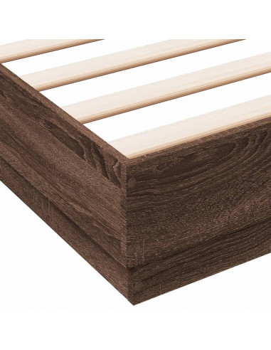 Giroletto con Luci LED Rovere Marrone 120x190 cm