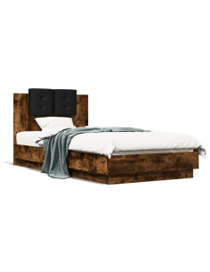 Giroletto con Testiera Rovere Fumo 90x190 cm Legno Multistrato 2