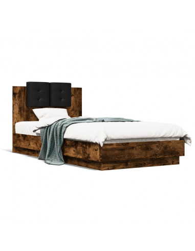 Giroletto con Testiera Rovere Fumo 90x190 cm Legno Multistrato